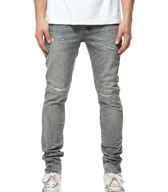 PURPLE BRAND Men's P001 Vintage Repair Skinny Jeans