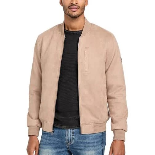guess factory Men's Grover Faux-suede Jacket