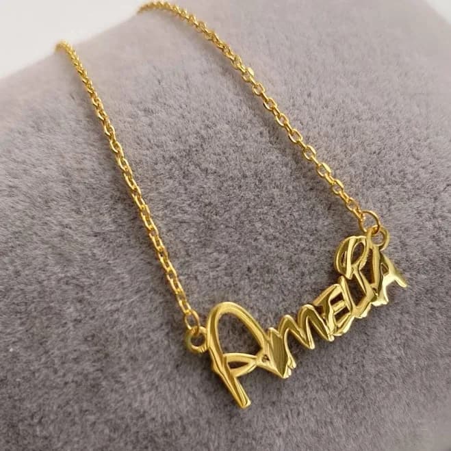14K Gold Cursive Name Necklace