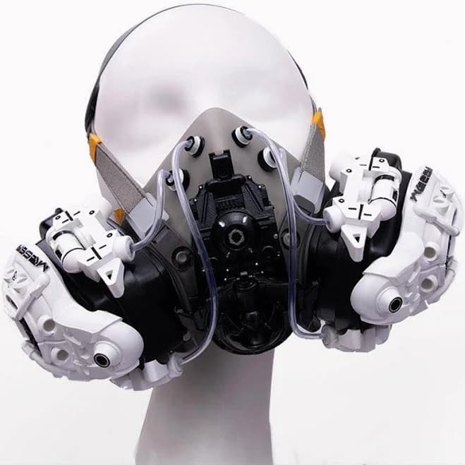 Fallen Angel Futuristic Cosplay Cyberpunk Headband and Mask