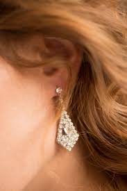 AGNES SILVER Bridal Earrings Wedding Jewelry, Geometric Art Deco Crystal Linear Jeweled Triangle Dangle Drop Rhinestone Vintage Glam Ear - Etsy