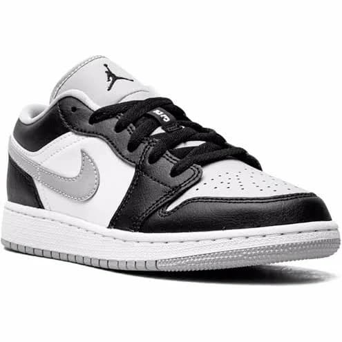 Jordan Kids - Air Jordan 1 Low "Smoke Grey" sneakers - kids - Leather/Rubber - 7Y - White