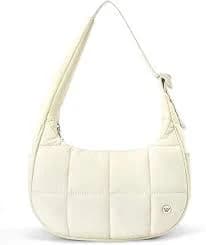 Puffer Crescent Quilted Nylon Shoulder Bag