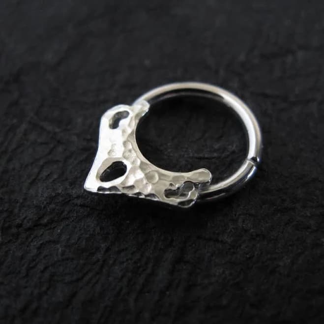 Sterling Silver Hammered Septum Ring