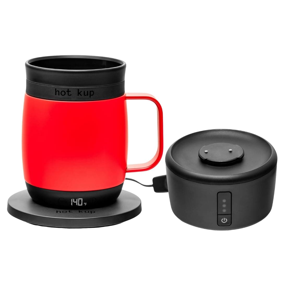 Amazon.com: HOT KUP Heated Coffee Mug 14oz Temperature Controlled Smart Cup with Portable Complimentary Battery - Ice to Boil Heating Power - Perfect Coffee, Hot Chocolate, Boil Water, Warm Baby Milk: Home