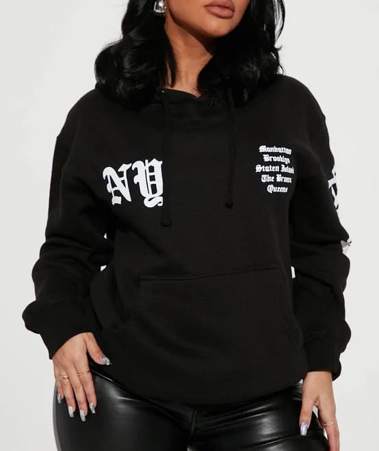 Fashion Nova Women's New York Attitude Graphic Hoodie