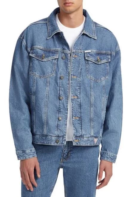 Guess MENS JEANS Oversize Denim Trucker Jacket