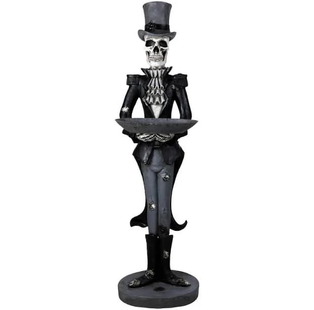Northlight Skeleton Butler with Tray Standing Halloween Statue