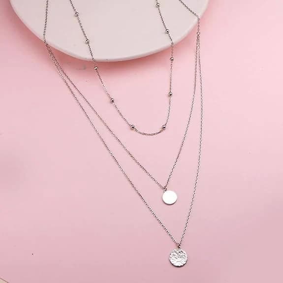 S925 Sterling Silver Triple Multilayer Flyow Layered Necklace
