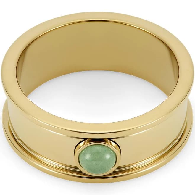 Olivia Burton London Trend Edition Gold Plated Aventurine Cabochon Ring