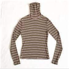 American Apparel | Sweaters | American Apparel Green Pink Stripe Turtleneck Sz S | Poshmark