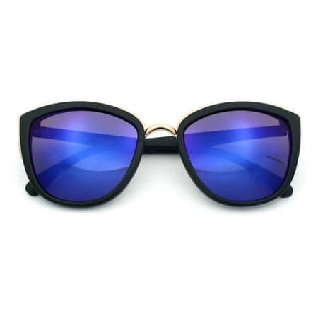 Sa106 Women's Color Mirror Mirrored Lens Oversize Cat Eye Fashion Sunglasses