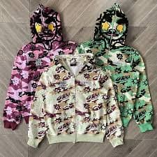 Glo Gang Style The Glory Full Zip Hoodie - Camouflage Cartoon Print Sweatshirt | eBay