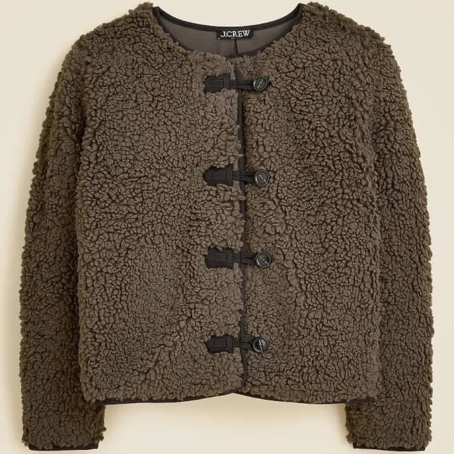 J.Crew Women's Sherpa Fleece Toggle Jacket
