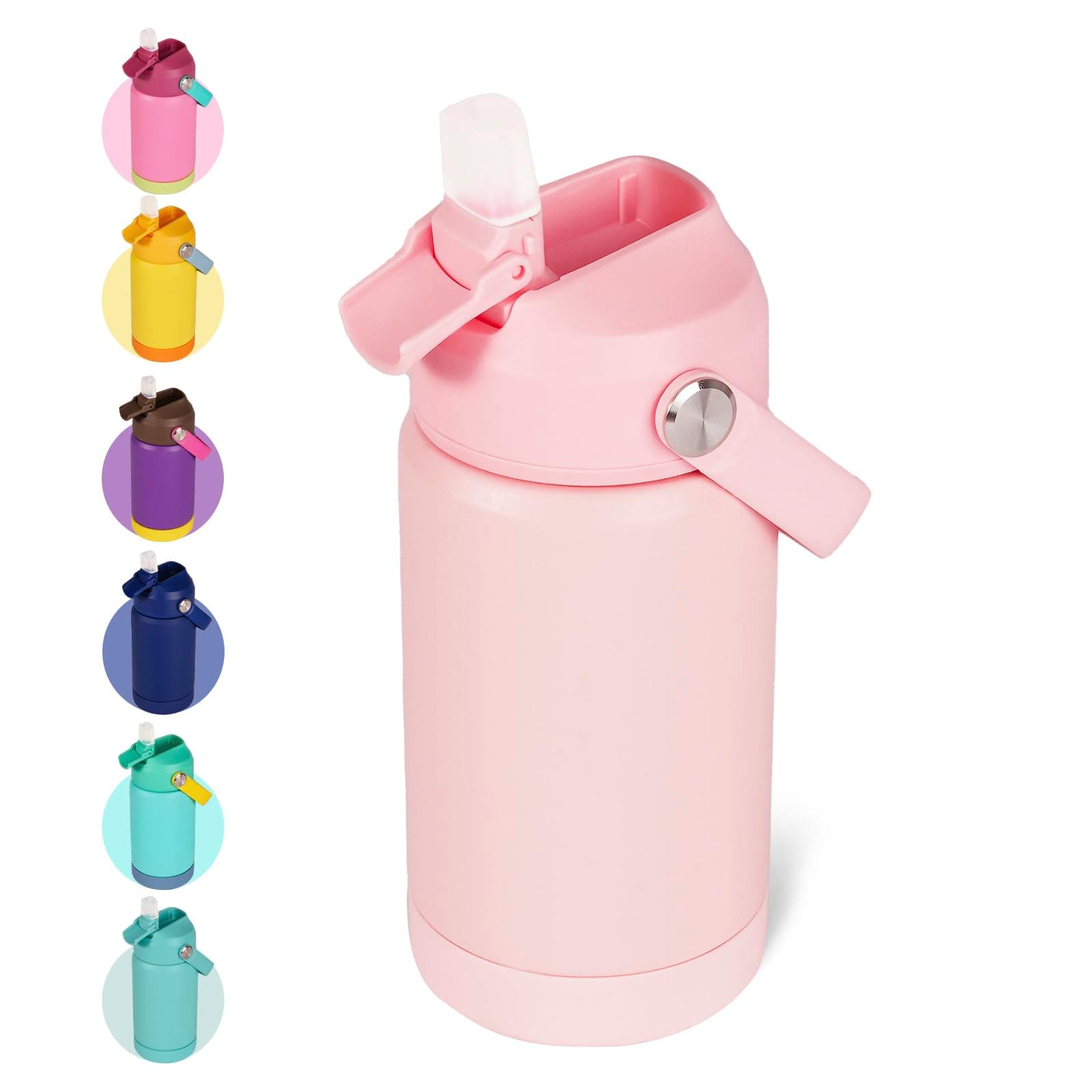 Amazon.com: Kerilyn Kids Water Bottle, Stainless Steel Insulated Water Bottle For Kids, School, Boys Girls - Toddler Cup With Straws, Leak-proof, BPA Free, Pink, 12 oz: Home & Kitchen